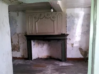 Belle salle de la Blanche Maison avec son trumeau en stuc avant sa rénovation, telle qu'elle était en date du 07 août 2011 lors de son acquisition Ⓒ 2025 CC BY-NC 4.0 Gilles Pirlot de Corbion
