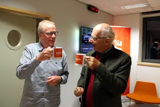 Accueil par Jean-Marc Decerf dans les studios de Vivacité à Libramont
