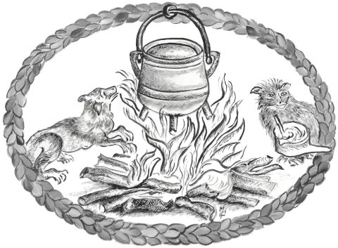 Le motif des animaux cuisiniers se trouve sur la taque de la cuisine du musée de Nisramont. L'Institut Royal du Patrimoine Artistique fait remonter ce modèle aux années 1691-1700.